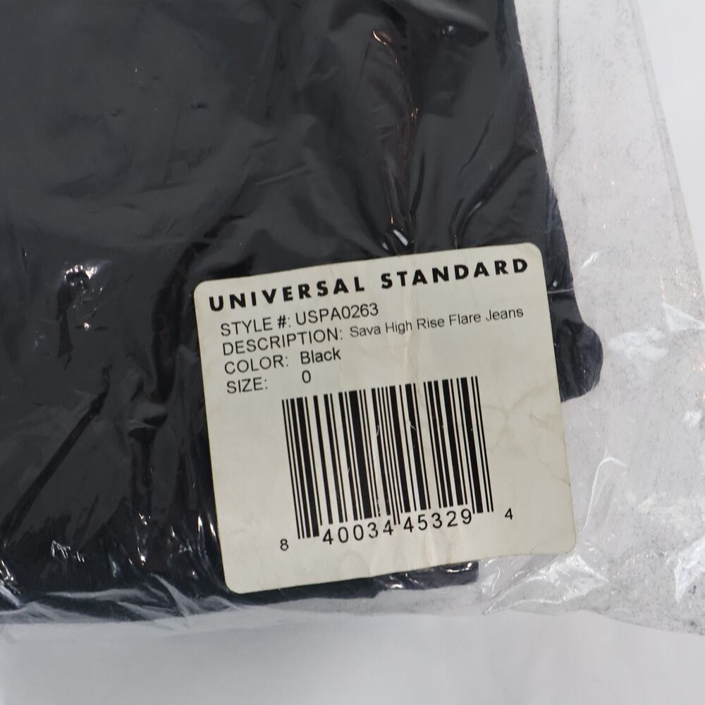 Universal Standard Flare Sava High Rise Jeans Black Size 0 NWT - Picture 3 of 5